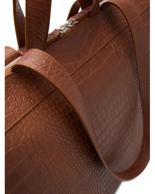 Marsèll Brown Borso Croc-Embossed Tote Bag