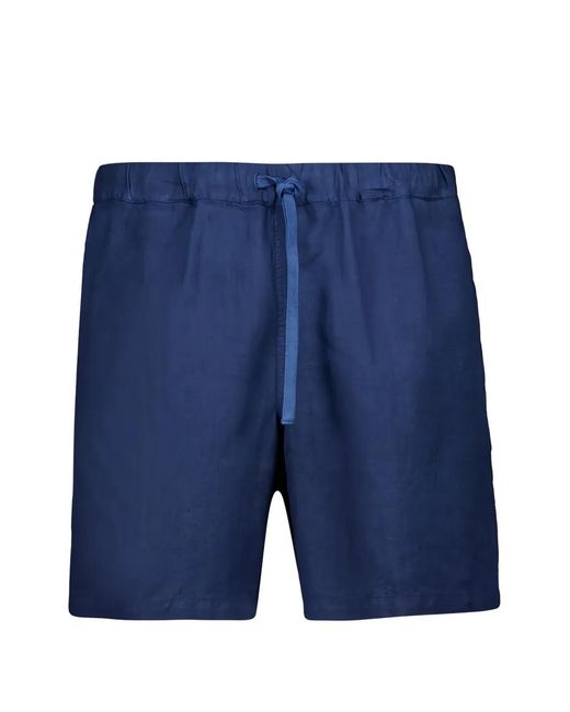 120% Lino Blue Short À Lien De Resserrage for men