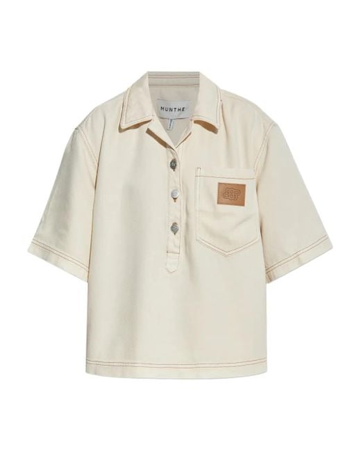 Camicia A Maniche Corte di Munthe in White