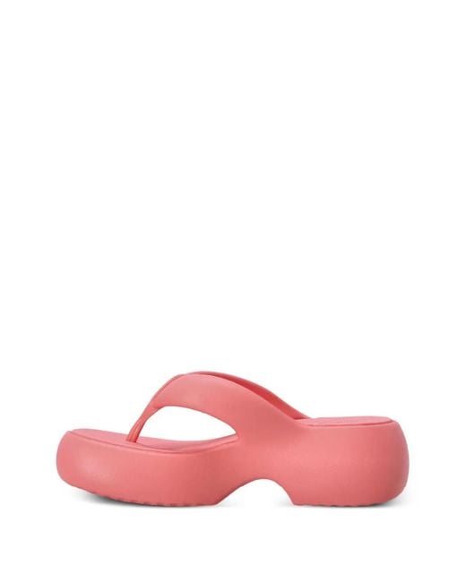 Melissa Pink Free Fuzy Chunky-Sole Flip-Flops