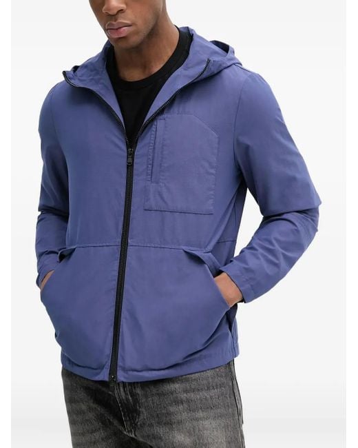 Benetton Blue Hooded Jacket for men