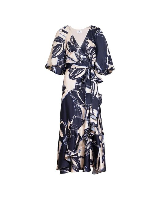 Tanya Taylor White Robe Volantée Blairine À Fleurs