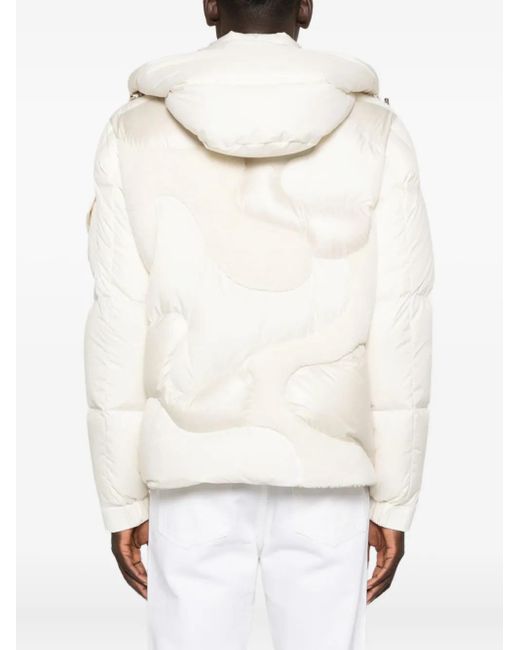 Moncler White Candes Hooded Panelled Jacket for men