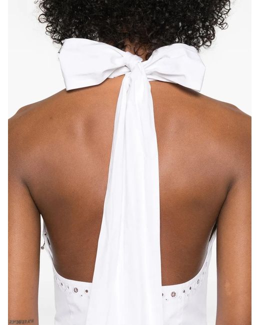 Thom Browne White Broderie-Anglaise Midi Dress