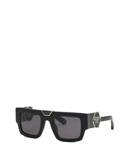 Philipp Plein Gray Square-Frame Logo-Plaque Sunglasses