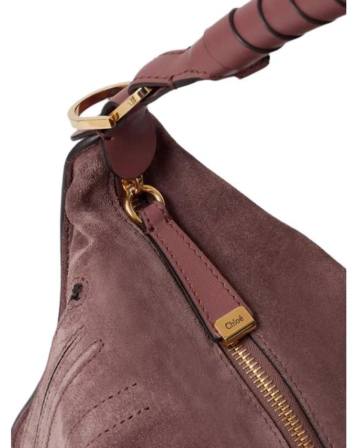 Chloé Brown Small Marcie Suede Tote Bag