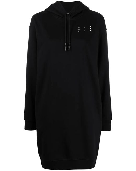 McQ Alexander McQueen Black Logo Print Hooded Dress