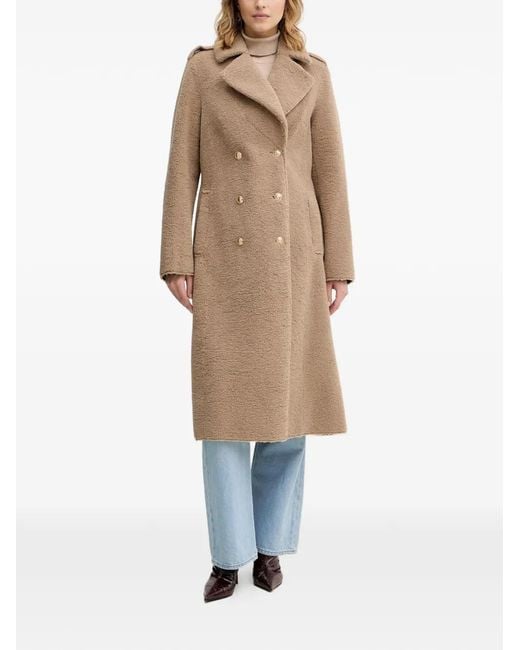 Guess White Double-Breasted Coat