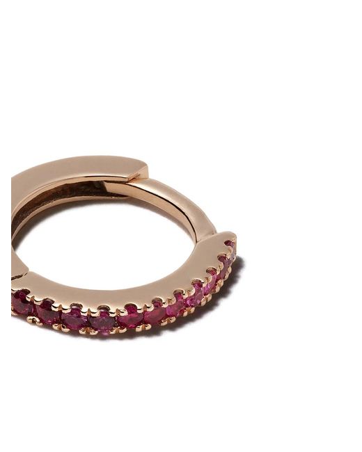 We by WHITEbIRD White 18Kt Rose Ruby Margot Medium Single Hoop Earring