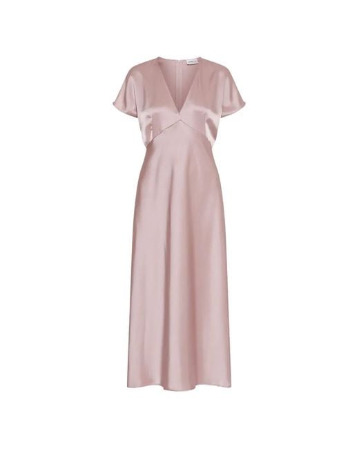 Marella Pink V-Neck Midi Dress