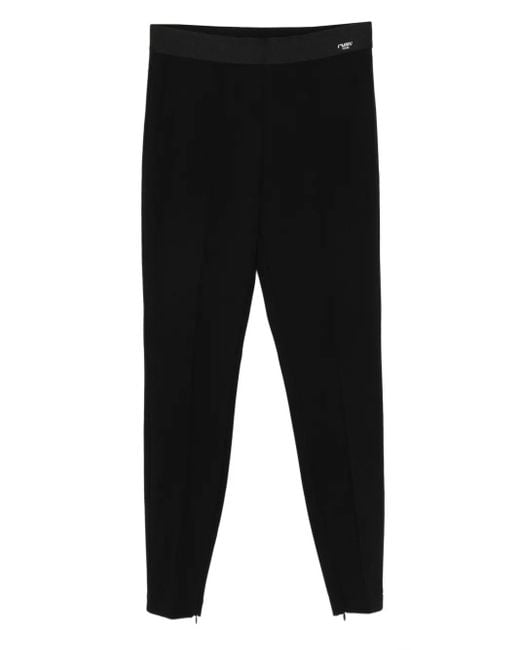 Cambio Black Zip-Detail Leggings