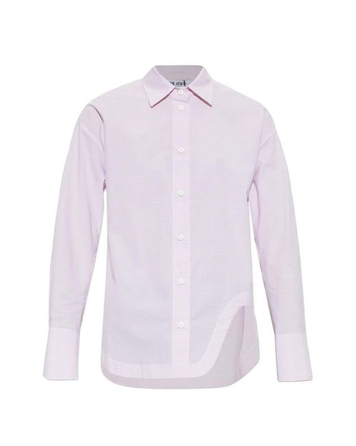 The Attico White Checked-Pattern Cutout-Detail Shirt