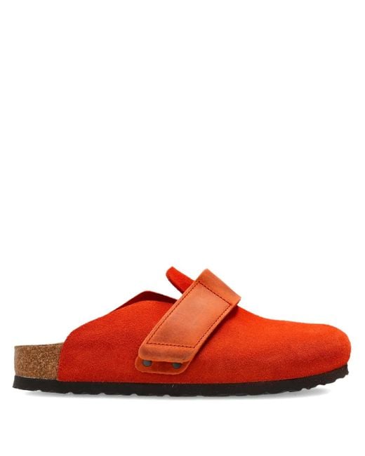 Birkenstock Red Loma Strap Nubuck Leather Mules