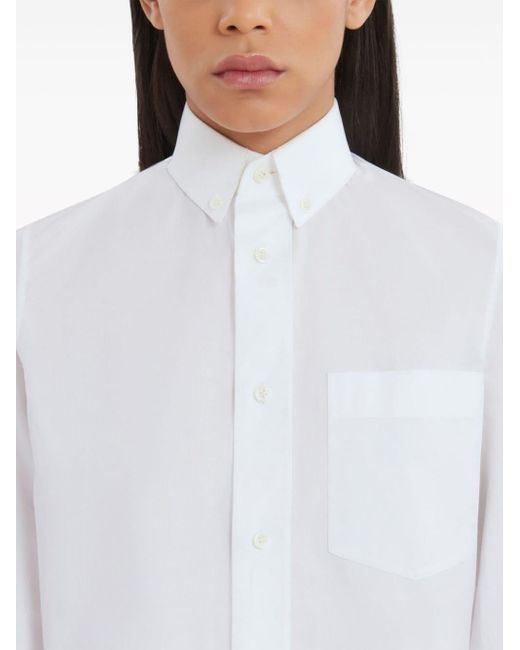 Marni White Cropped-Hemd aus Baumwolle
