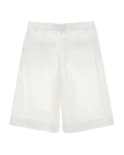 Totême  White Front-Crease Tailored Shorts