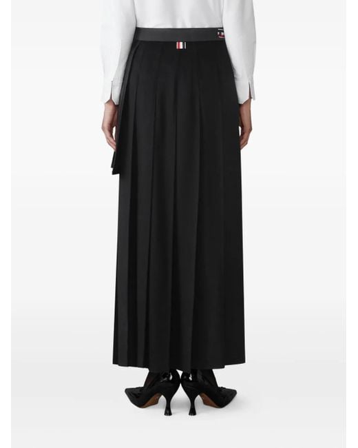 Thom Browne Maxi-Plooirok in het Black