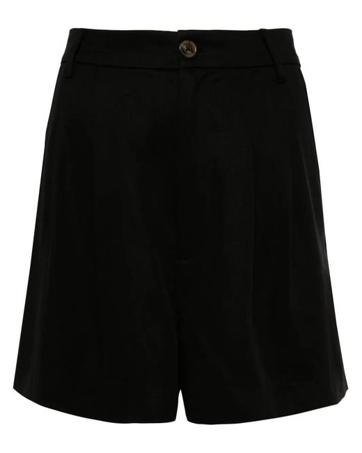 Reformation Black High-Rise Lyocell Shorts
