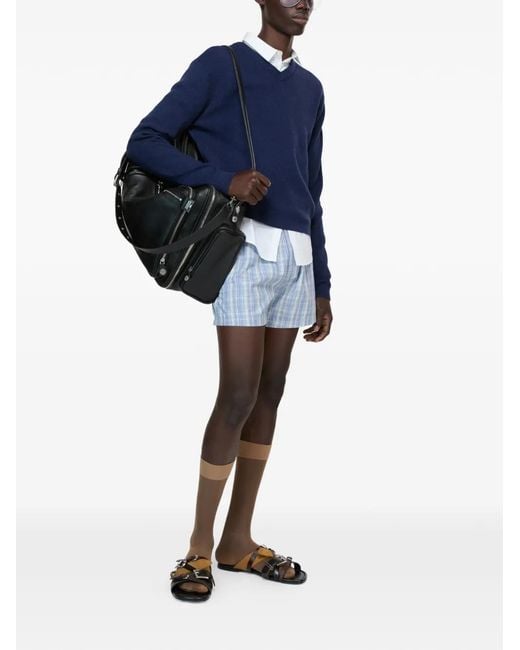 Acne Blue V-Neck Sweater for men