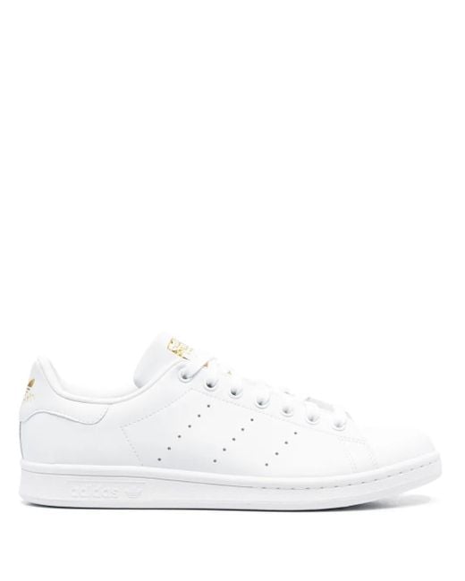 Adidas White Perforated Low-top Leather Sneakers