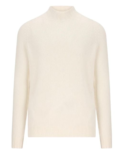 メンズ Tagliatore ハイカラーリブセーター White