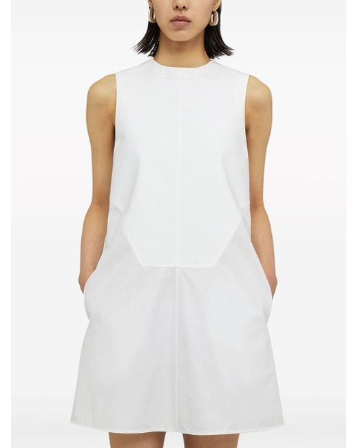 Jil Sander Mini-jurk Met Vlakken in het White