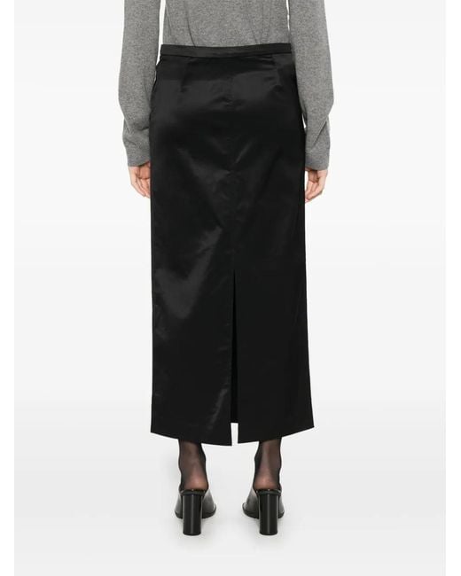 Totême  Black Straight Midi Skirt
