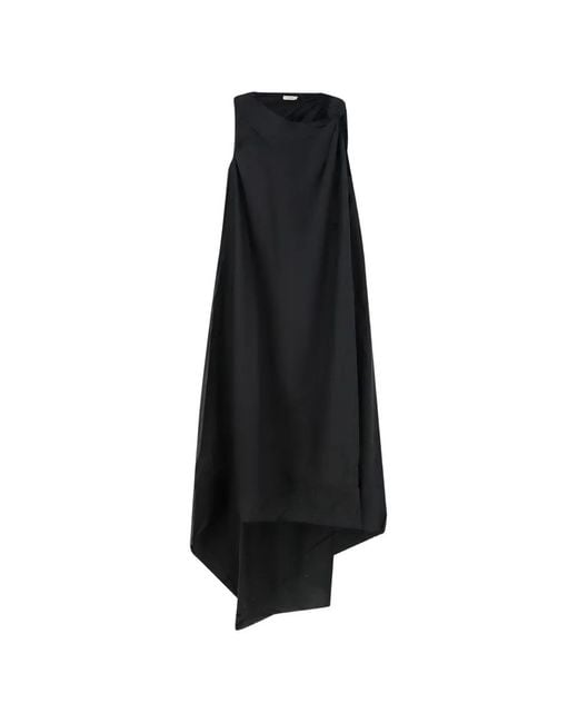 LAMRONS Black Sleeveless Asymmetric Dress
