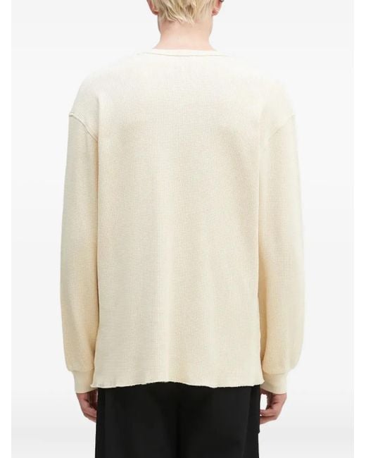 Aries Natural Logo Waffle-Pattern Sweatshirt for men