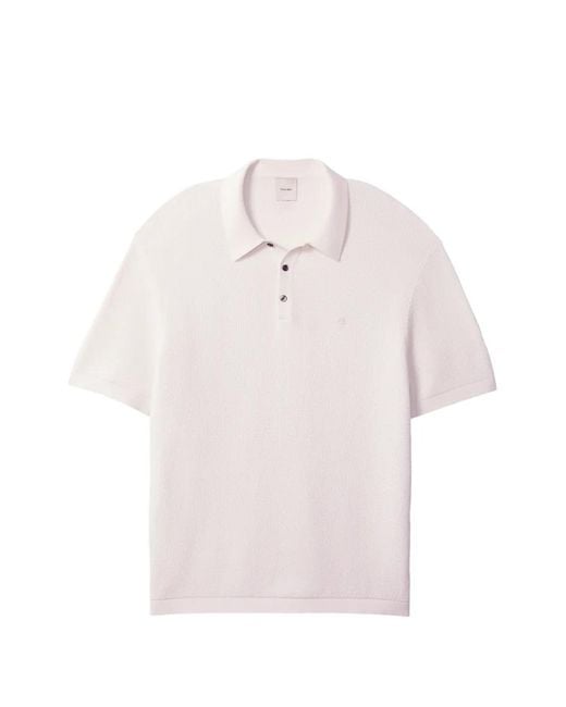 Calvin Klein Pink Waffle-Knit Short-Sleeve Polo Shirt for men
