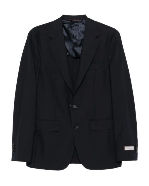 Canali Blue Two-Button Wool Blazer for men