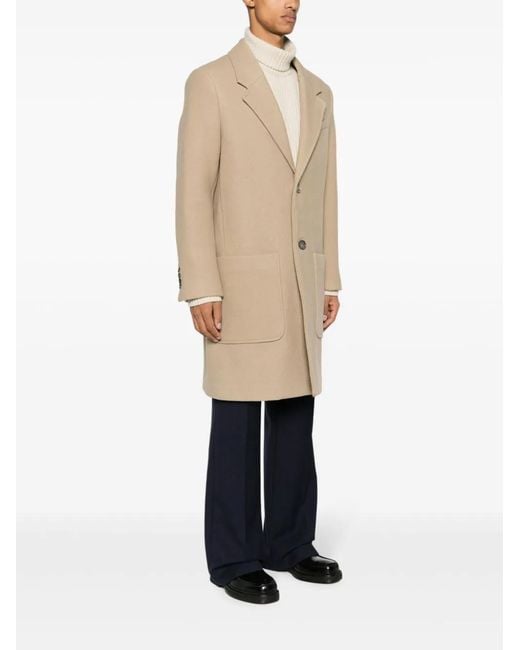 AMI Natural Ami Paris Wool Singlebreasted Coat for men