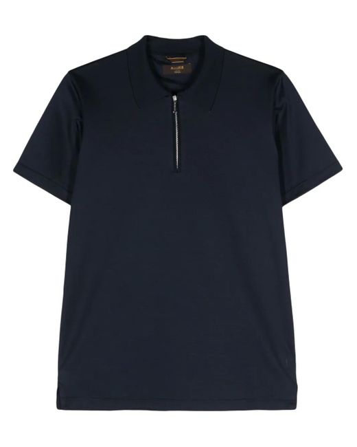 Moorer Blue Jericho Cotton Polo Shirt for men