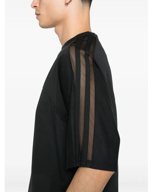 Y-3 T-Shirt Aus Mesh Mit 3 Streifen in Black für Herren