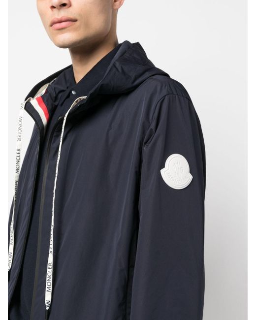 Moncler Carles Logo-drawstring Hooded Jacket in Blue for Men | Lyst