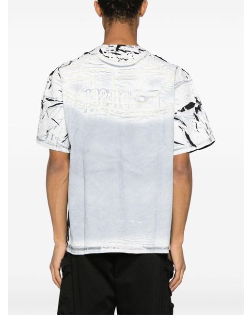 DIESEL T-Ox T-Shirt mit Kreideeffekt in Gray für Herren