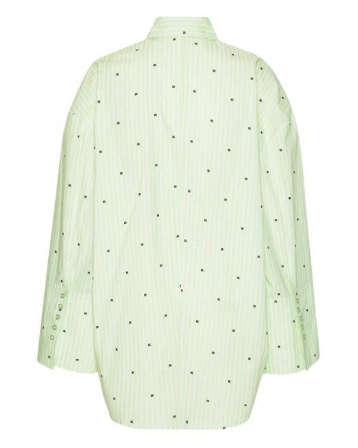 ROTATE BIRGER CHRISTENSEN Natural Gestreiftes Hemd aus Popeline
