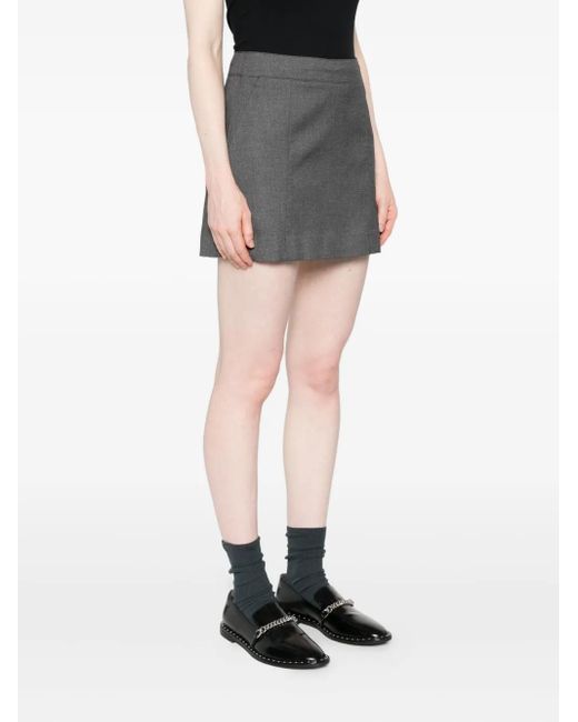 DUNST Gray High-Waisted A-Line Skirt