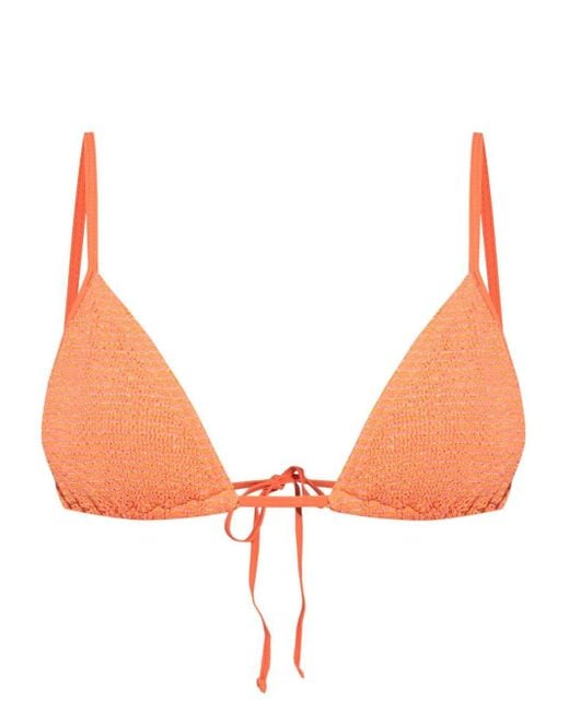 Top de bikini Luana con diseño triangular Bondeye de color Orange