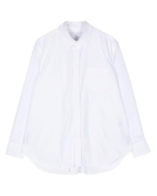 Fumito Ganryu White Pleated-back Cotton-blend Shirt for men