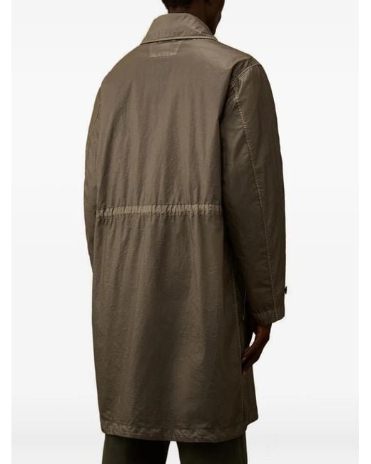 C P Company Gray Button Patch-Pocket Coat for men