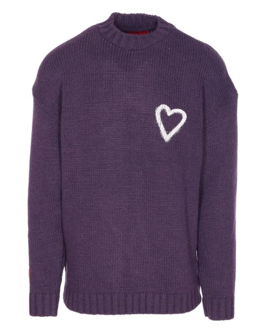 Vision Of Super Sweatshirt mit Herzstickerei in Purple für Herren