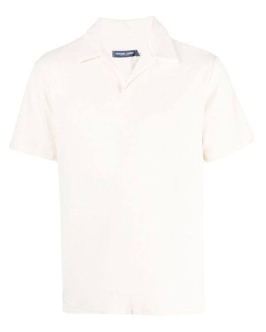 Frescobol Carioca White Terry-cloth Short-sleeve Polo Shirt for men