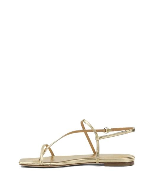 Aeyde White Ella Flat Leather Sandals