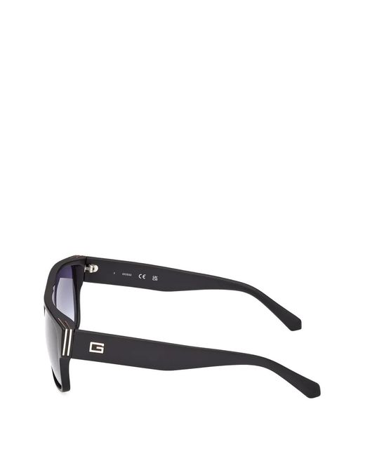 Guess Black Rectangle-Frame Gradient-Lens Sunglasses for men