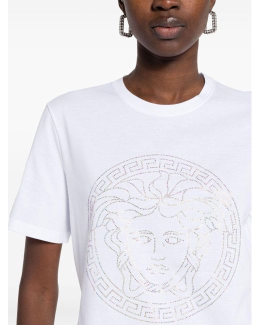 Versace White Crystal Medusa T-shirt