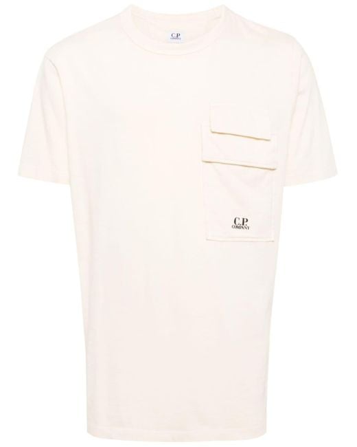 C P Company Natural Flap-pocket Cotton T-shirt for men