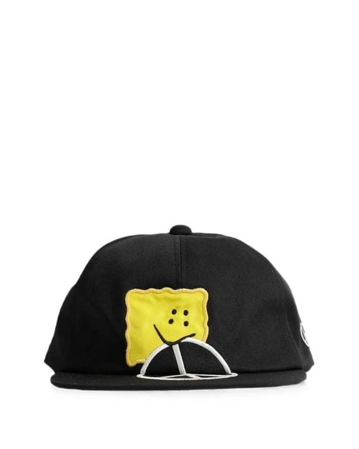 Kapital Black Peckish Peace Chino Baseball Cap for men