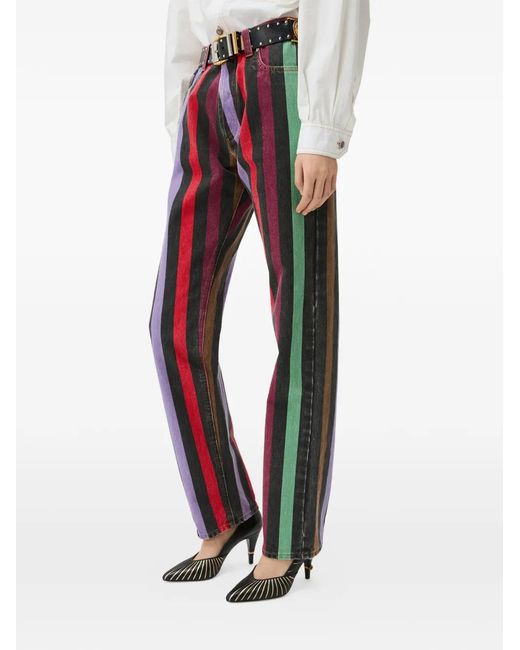 Vaqueros Rectos A Rayas Versace de color Red