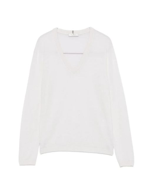 Panicale White V-Neck Sweater