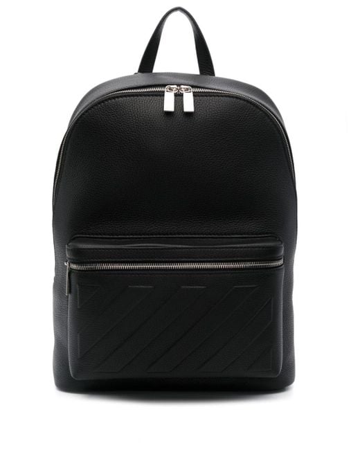 メンズ Off-White c/o Virgil Abloh Diag Leather Backpack Black